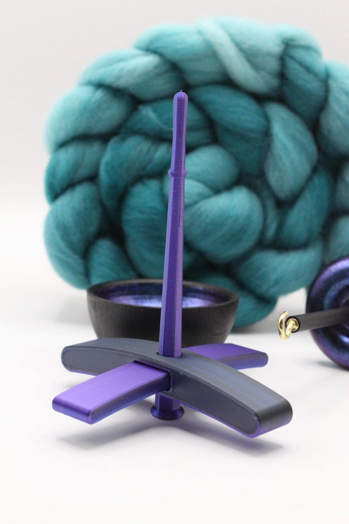 Ultimate Beginner Electric Night Drop Spindle Kit - Midi Size Teal - Top Bottom Supported Turkish - Learn To Spin Kit