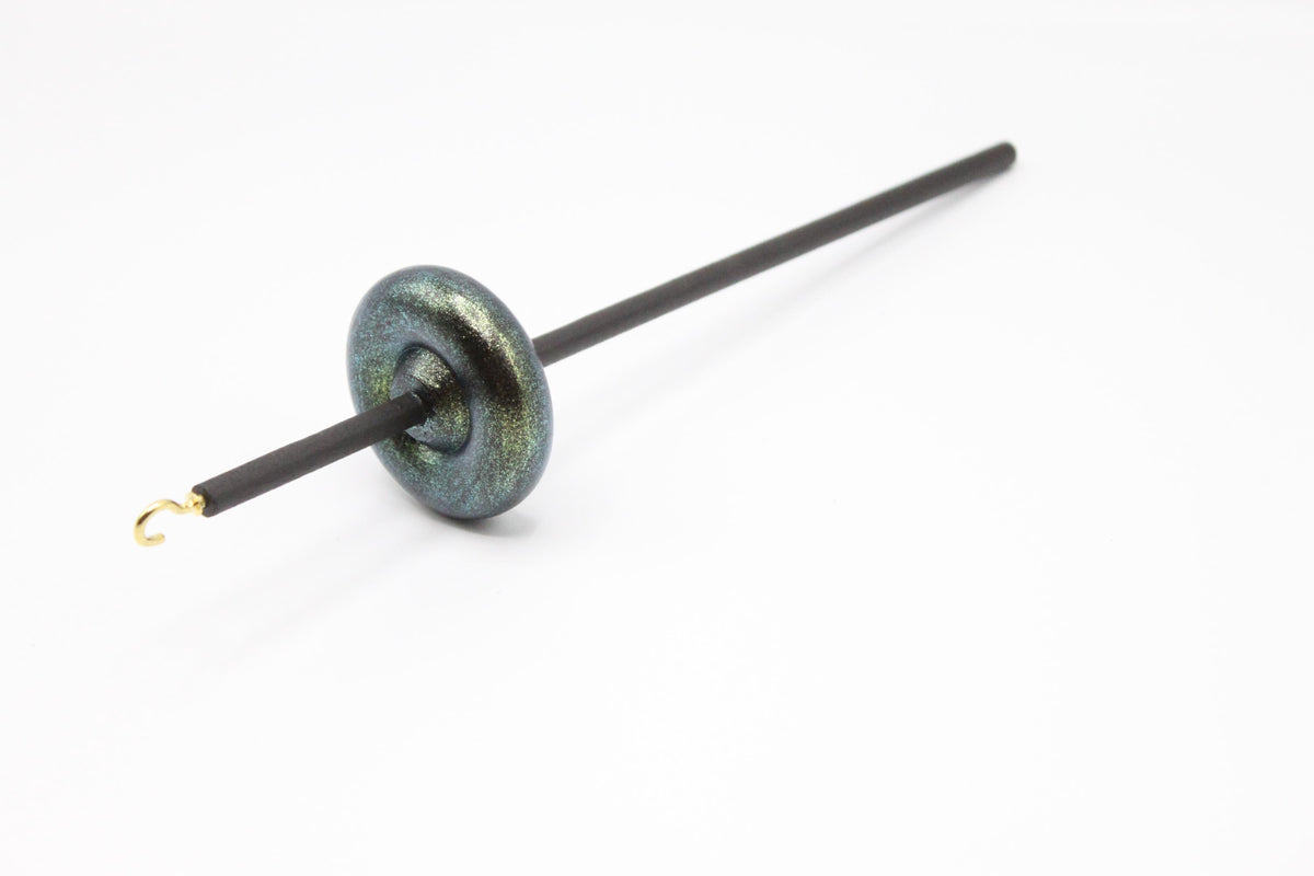 Ultimate Beginner Emerald Dragon Drop Spindle Kit - Midi Size Teal - Top Bottom Supported Turkish - Learn To Spin Kit